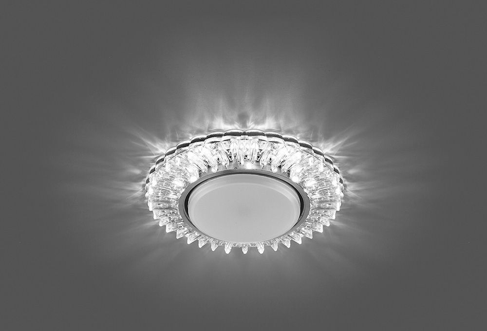 Светильник встраиваемый с белой LED подсветкой Feron CD4025 потолочный GX53 без лампы прозрачный 29539 3