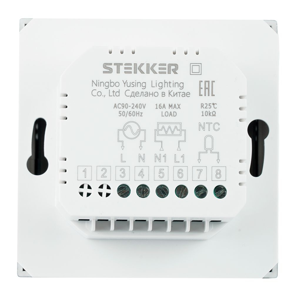 Терморегулятор Wi-Fi (механизм), STEKKER, 250В, 3500Вт, серия Эмили, RSW00-5119-10, платиново-серый, soft touch 50378 4