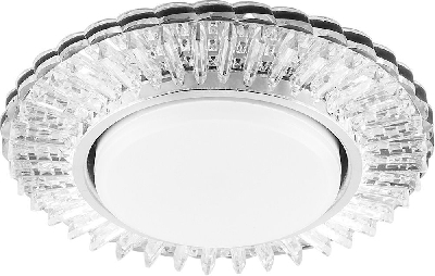Светильник встраиваемый с белой LED подсветкой Feron CD4025 потолочный GX53 без лампы прозрачный 29539 0