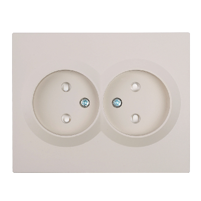 Розетка 2-местная с защитной шторкой (механизм), STEKKER, б/з, 250В, 16А, серия Мия, RST16-3109-01, белая магнолия 50914