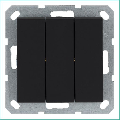 Выключатель 3-кл. 10А IP20 механизм черн. матовый soft touch Jasmart G3031PB