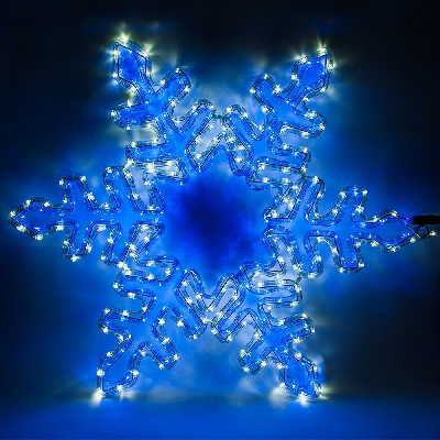 Световая фигура 230V, дюралайт 12 м  24 LED/м (синий+белый), шнур 1,6м IP44, 80*80 см, LT064 26953
