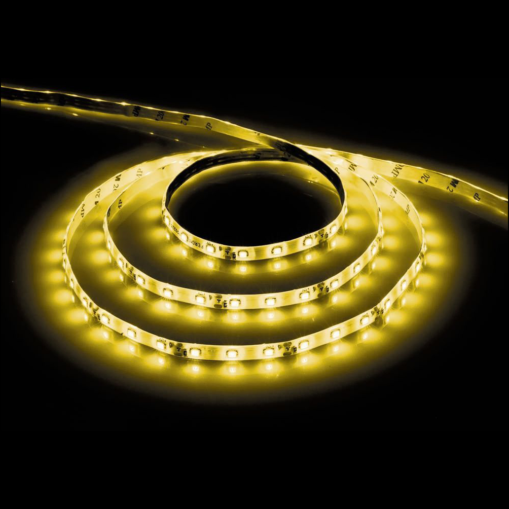 Светодиодная LED лента Feron LS604, 60SMD(2835)/m 4.8W/m 12V IP65 5m желтый 27674 4