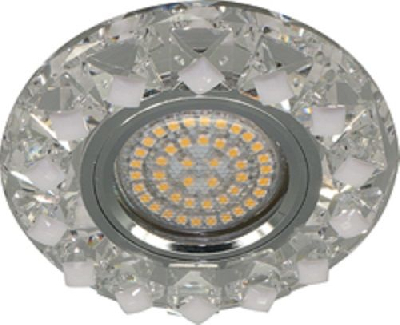 Светильник встраиваемый с белой LED подсветкой Feron CD7570 потолочный MR16 G5.3 прозрачно-белый 28575